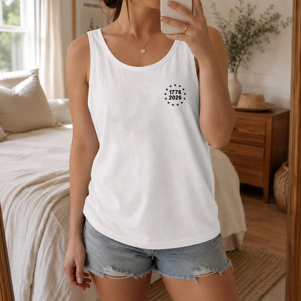 1776-2026 America 250th Anniversary Tank Top | 250 Years of Freedom Patriotic Star Graphic | Premium Breathable Lightweight Fabric | Unisex Summer Holiday Gift