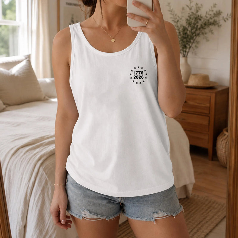 1776-2026 America 250th Anniversary Tank Top | 250 Years of Freedom Patriotic Star Graphic | Premium Breathable Lightweight Fabric | Unisex Summer Holiday Gift