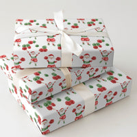 Humorous Holiday Cheer Gift Wrap, Cheerleading Santa Wrapping Paper, Pom Pom Santa Claus Wrapping Paper, Adorable Christmas Present Wrapping Paper