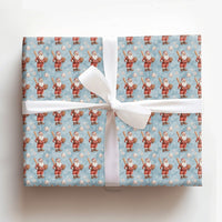 Sports Santa Claus Gift Wrap, Baseball Santa Christmas Wrapping Paper, Blue Baseball Wrapping Paper, Holiday Fan Present Wrapping Paper