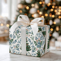 Blue and White Ginger Jar Holiday Gift Wrap, Chinoiserie Christmas Wrapping Paper, Floral Toile Christmas Wrap, Elegant Holiday Present Paper