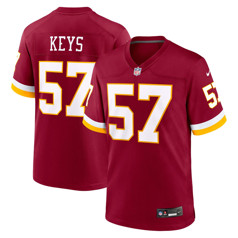 Washington Commanders Austin Keys Burgundy Team Game Jersey