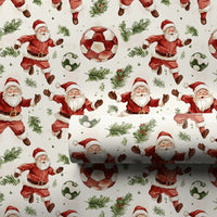 Sports Christmas Gift Wrap, Soccer Santa Wrapping Paper, Watercolor Holiday Present Wrapping Paper, Festive Goalkeeper Soccer Holiday Wrap