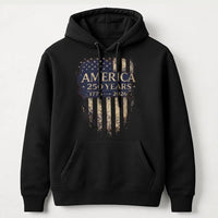 America 250 Years Hoodie | 1776-2026 Vintage USA Flag Design | Soft Cotton-Polyester Blend | Semiquincentennial Gift for Patriots