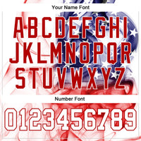 Custom White White-Red 3D American Flag Authentic Baseball Jersey