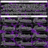 Custom Black Purple-White Lightning Hockey Lace Neck Jersey