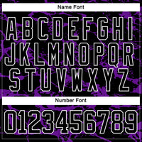 Custom Black Purple-White Lightning Hockey Lace Neck Jersey