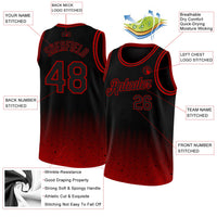 Custom Basketball Jersey - Black Red Fade Fashion Authentic City Edition