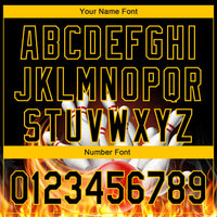 Custom Black Gold 3D Pattern Design Flame Bowling Authentic Baseball Jersey