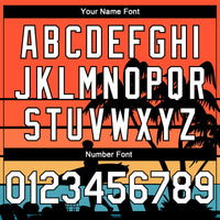 Custom Orange White-Black 3D Pattern Hawaii Beach Palm Trees Authentic Basketball Jersey