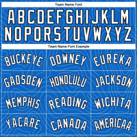 Custom Blue Black-White Rounded Zigzag Lines Authentic City Edition Basketball Jersey
