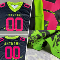 Custom Black Pink 3D Pattern Pink Ribbon Breast Cancer Awareness Month Women Health Care Support Authentic Football Jersey