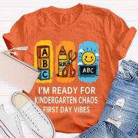 Personalized Grade I'm Ready For Kindergarten Chaos First Day Vines T-shirt
