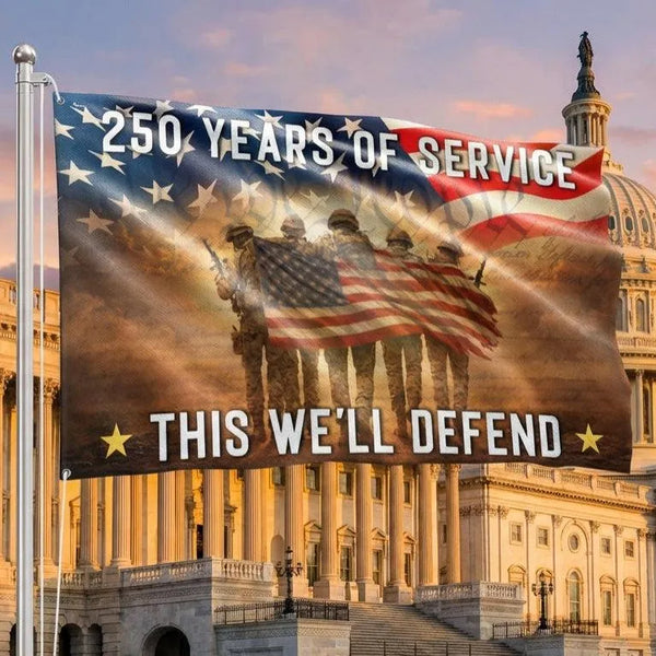 Veterans Day Flag 250 Years of Service | Double-Sided American Flag | Weather-Resistant Polyester | Military Tribute Gift