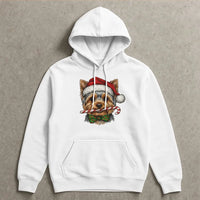 Santa Hat Yorkie Hooded Sweatshirt, Yorkie Christmas Hoodie, Adorable Candy Cane Dog Hoodie, Holiday Pet Lover Present, Comfy Festive Xmas Hoodie