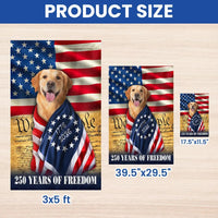 Golden Retriever American Flag Garden Flag | 250 Years of Freedom 1776-2026 | Double-Sided Patriotic Outdoor Decor | Dog Lovers Gift