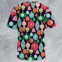 Retro Holiday Ornaments Tee, Christmas Ornaments Shirt, Festive Christmas Baubles T-Shirt, Vintage Xmas Shirt, Holiday Season Present