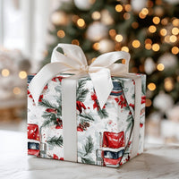 Santa Trucker Christmas Gift Wrap, Red Semi Truck Wrapping Paper, Big Rig Holiday Wrapping Paper, Truck Driver Festive Gift Wrap Roll