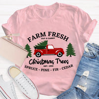 Vintage Botanical Holiday Graphic Tee, Farm Fresh Christmas Tree Teacher T-Shirt, Winter Christmas Shirt, Teacher Present