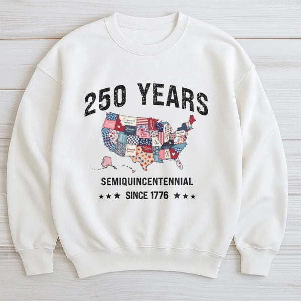 USA 250 Years Sweatshirt | Semiquincentennial Since 1776 Vintage Map Design | Soft Cotton Polyester Blend | Gift for American History Lovers