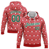 3D Knit Pattern Print Holiday Pullover Sweatshirt, Custom Personalized Christmas Sweater Hoodie, Ugly Xmas Sports Hooded Sweater Present