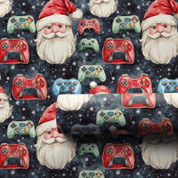 Gamer Santa Gift Wrap, Video Game Controller Wrapping Paper, Kids Christmas Wrapping Paper, Retro Gaming Holiday Paper Roll