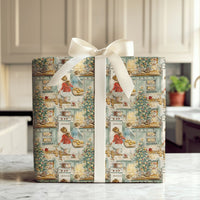 Nostalgic Kitchen Holiday Gift Wrap, Vintage Christmas Baking Wrapping Paper, Storybook Holiday Tree Wrapping Paper, Festive Xmas Gift Wrap