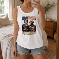 America 250 Years Tank Top | Trump Washington Sunglasses Party Art | Soft Breathable Unisex Fit | Fourth of July Gift for Patriots