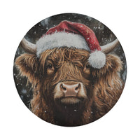 Santa Hat Winter Snow Tire Cover, Highland Cow Christmas Spare Tire Cover, Rustic Farmhouse Wheel Cover, Festive Jeep SUV Holiday Present