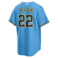 Milwaukee Brewers Christian Yelich Light Blue Road Replica Jersey