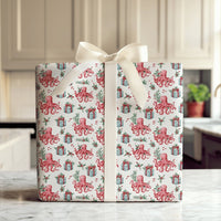 Coastal Nautical Holiday Gift Wrap, Christmas Octopus Wrapping Paper, Red Octopus Xmas Wrapping Paper, Whimsical Marine Life Wrapping Paper