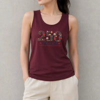 USA 250th Anniversary Tank Top | Vintage Botanical Floral 250 Years Graphic | Soft Lightweight Breathable Fabric | 1776-2026 Freedom Celebration Gift