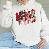 Festive Leopard Print Mama Hoodie, Christmas Mama Hoodie, Comfy Holiday Hoodie, Winter Mom Pullover Sweatshirt, Adorable Xmas Present for Mom