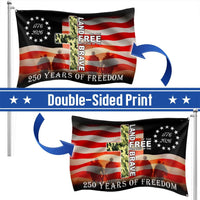 Betsy Ross 250 Years of Freedom Flag | Land of Free Because of Brave | UV-Resistant Polyester | Veterans Memorial Gift