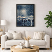 Three Wise Men Bethlehem Star Wall Art, Nativity Scene Canvas Print, Watercolor Christian Canvas Decor, Religious Christmas Holiday Decor