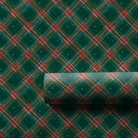 Traditional Tartan Gift Wrap, Christmas Plaid Wrapping Paper, Green and Red Holiday Wrapping Paper, Classic Winter Gift Wrap Roll