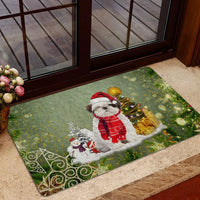 Christmas Tree Dog Doormat, Shih Tzu Christmas Doormat, Holiday Entryway Doormat, Dog Lover Welcome Mat, Winter Porch Floor Decor Present