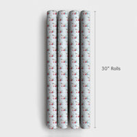 Watercolor Sports Christmas Gift Wrap, Tennis Santa Wrapping Paper, Tennis Santa Claus Wrapping Paper, Whimsical Holiday Gift Wrap