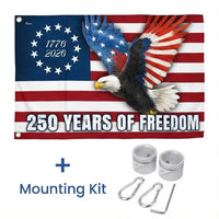 250 Years of Freedom Flag 1776-2026 | Betsy Ross Eagle Design | Double-Sided Polyester | Patriotic Home Decor Gift