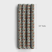 Coastal Holly Holiday Gift Wrap, Lighthouse Christmas Wrapping Paper, Nautical Pine Wrapping Paper, Beach Ocean Winter Gift Wrapping Paper