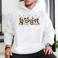 Humorous Holiday Shih Tzu Hooded Sweatshirt, Shih Tzu Christmas Hoodie, Santa Reindeer Dog Pullover, Dog Lover Christmas Present