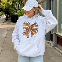 Coquette Gingerbread Hoodie, Gingerbread Bow Christmas Hoodie, Adorable Holiday Aesthetic Sweatshirt, Pastel Xmas Pullover, Comfy Winter Present