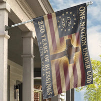 One Nation Under God House Flag | 250 Years of Blessings 1776-2026 Americana Design | Premium Double-Sided Polyester | Patriotic Gift for Home Decor Lovers