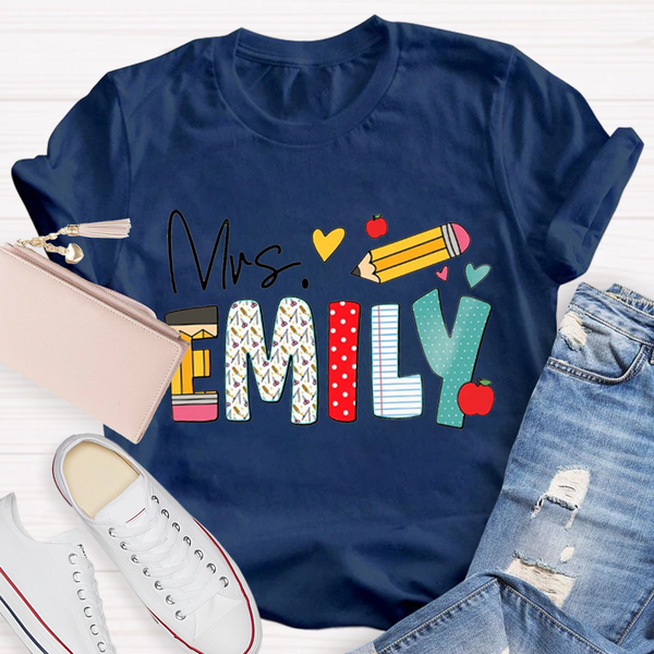 Personalized Name Art Pencil T-Shirt