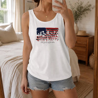 250 Years of Freedom Tank Top | American Flag Wildflower Art Design | Soft Breathable Unisex Fit | Patriotic Fourth of July Gift