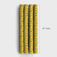 Holiday Pine Sprigs Gift Wrap, Watercolor Christmas Ornaments Wrapping Paper, Festive Xmas Wrapping Paper, Winter Botanical Gift Wrap Roll