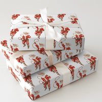 Rustic Christmas Gift Wrap, Western Cowboy Santa Wrapping Paper, Watercolor Rodeo Santa Holiday Paper, Cowboy Present Wrap