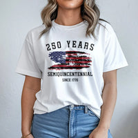 250 Years Semiquincentennial T-Shirt | Vintage Distressed USA Flag Graphic | 100% Cotton Premium Tee | Patriotic 1776 US Anniversary Gift