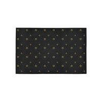 Black and Gold Holiday Hallway Carpet, Golden Snowflake Runner Rug, Non-Slip Winter Floor Mat, Christmas Kitchen Runner Rug, Home Decor