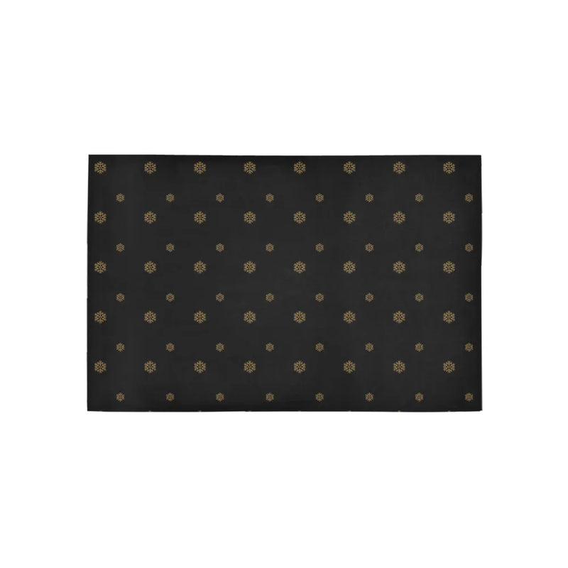 Black and Gold Holiday Hallway Carpet, Golden Snowflake Runner Rug, Non-Slip Winter Floor Mat, Christmas Kitchen Runner Rug, Home Decor